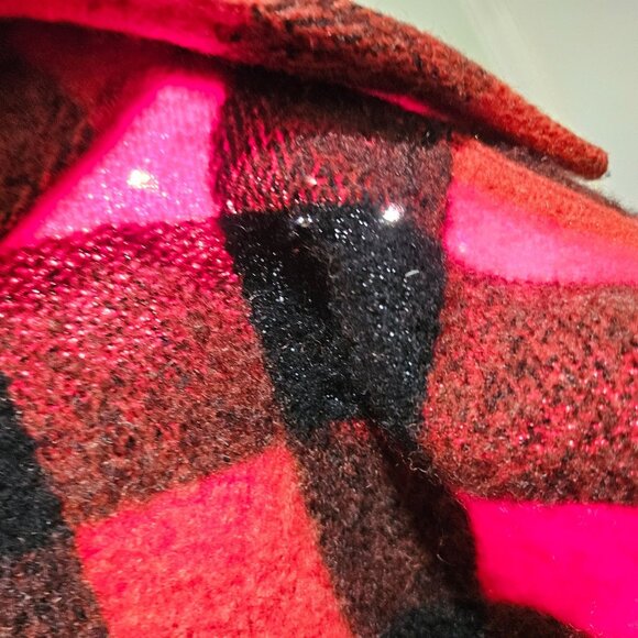 Vintage Woolrich Shirt Mens 17 Medium Wool Red Buffalo Plaid Shacket 50s READ - Picture 15 of 16